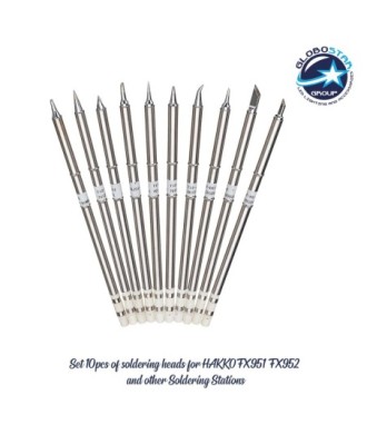 GloboStar® 79977 Drillpro T12 ΣΕΤ 10 Κεφαλών για Κολλητήρι - Σταθμού Συγκόλλησης Συμβατές με Μοντέλα  HAKKO FX951 & FX952 και για Άλλα Μοντέλα